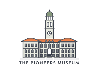 Pioneers Museum: Color Version colorado springs icon landmark line museum pioneer pioneers museum