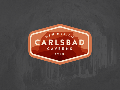 Carlsbad Caverns badge carlsbad caverns cave cavern logo national park new mexico overlap vintage