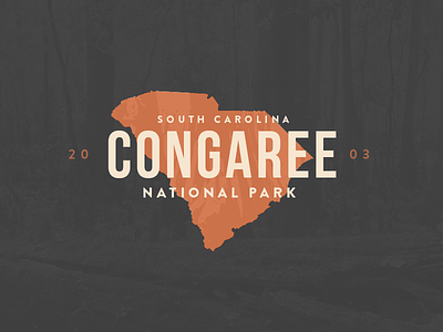 Congaree National Park 2003 badge congaree national park park south carolina swamp trees vintage