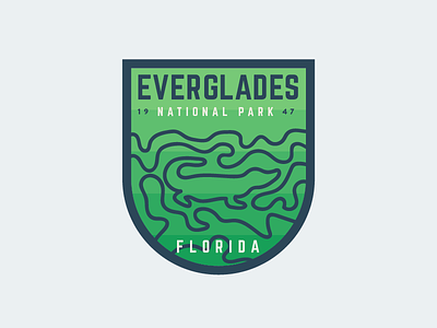 Everglades National Park alligator badge everglades gradient green national park swamp