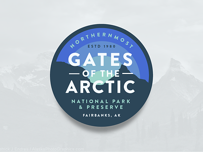 Gates Of The Arctic 1980 alaska badge fairbanks gates of the arctic gradient logo national park preserve vintage