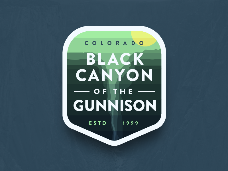 Black Canyon National Park (Redux) green brandon icon badge gradient canyon national park gunnison