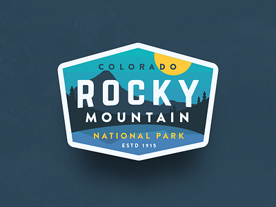 Rocky Mountain National Park badge colorado gradient lake national park reflection rocky mountain sun vintage
