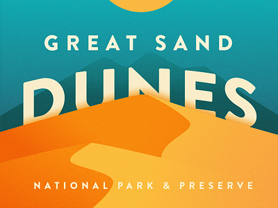 Sand Dunes Vintage grain great sand dunes national park poster sun texture vector vintage