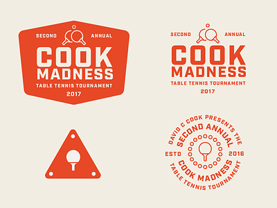 2nd Annual Cook Madness Assets badge paddle ping pong table tennis tournament vintage
