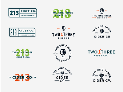 213 Cider Co. Variations apple brand branding cider design glass iteration logo numbers overlap