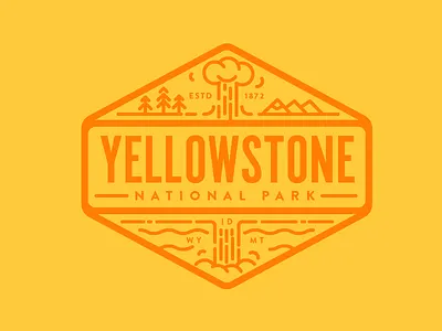 Yellowstone National Park badge icon line logo montana national park park vintage wyoming yellowstone