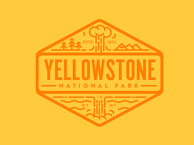 Yellowstone National Park badge icon line logo montana national park park vintage wyoming yellowstone