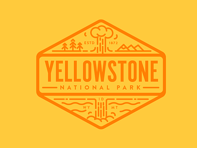 Yellowstone National Park badge icon line logo montana national park park vintage wyoming yellowstone