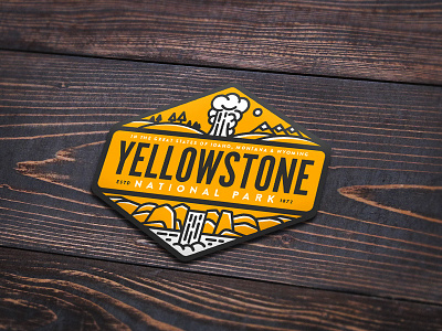 Yellowstone 3 Color Sticker 3 color badge montana national park sticker vintage vinyl wyoming yellowstone