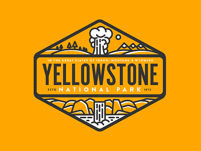Yellowstone 3 Color badge geyser idaho montana national park sticker vinyl waterfall wyoming yellowstone