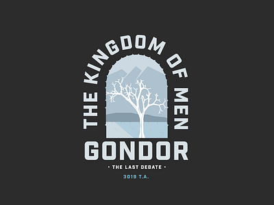 Gondor badge castle gondor lord of the rings mountains movie tree