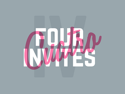 4 Invites debut drbbble four invitations invites overlay pink