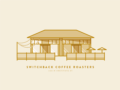 Switchback Coffee Roasters coffee shop colorado springs illustration lights line neighborhood roasters shadow umbrella