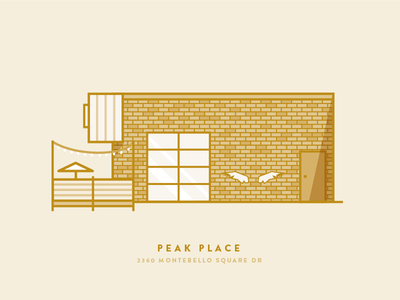 Peak Place building coffee shop colorado springs icon illustration location neighborhood shadow