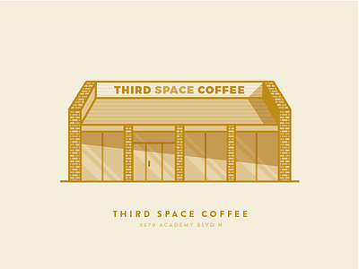 Third Space Coffee coffee shop colorado springs espresso icon illustration line shadow strip mall