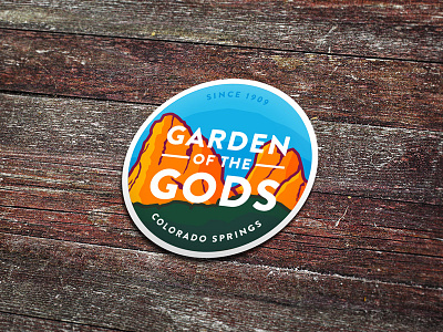 Garden of the Gods Stickers badge colorado springs garden of the gods gradient logo park stickers swag