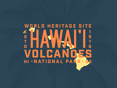 Hawai'i Volcanoes NP Type badge hawaii logo monogram national park series type vintage volcano
