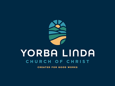 Yorba Linda Church of Christ california church church of christ icon logo minimal nature outline path stained glass