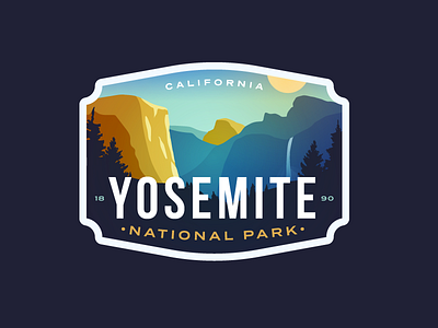 Yosemite National Park badge california cliff logo el capital mountain nature waterfall yosemite