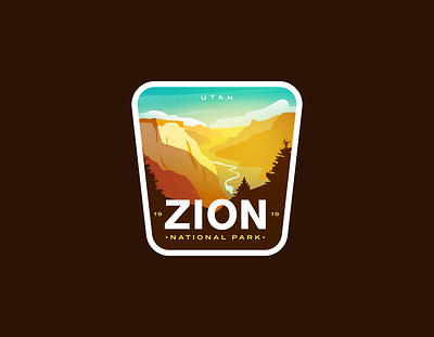 Zion National Park badge badge logo badgedesign desert icon national park utah valley zion