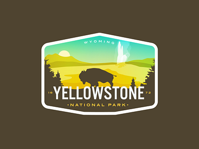 Yellowstone Redux badge buffalo geyser national park old faithful vintage y logo yellowstone