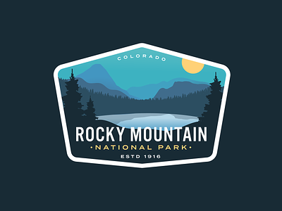 Rocky Mountain Redux 3x badge colorado lake logo mountains national park nature rocky rocky mountain rocky mountains vintage