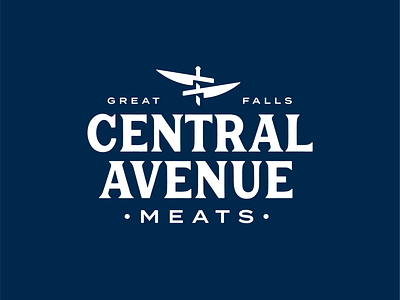Central Avenue Meats badge branding butcher knives logo montana serif sign typography vintage