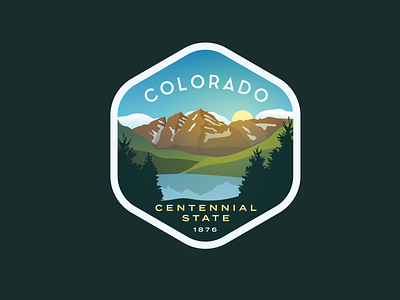 Colorado Badge badge colorado gradient lake maroon bells mountains national park nature patch scene sticker