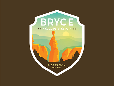 Bryce Canyon National Park badge bryce canyon canyon national park red rocks rocks sticker sunrise utah vintage