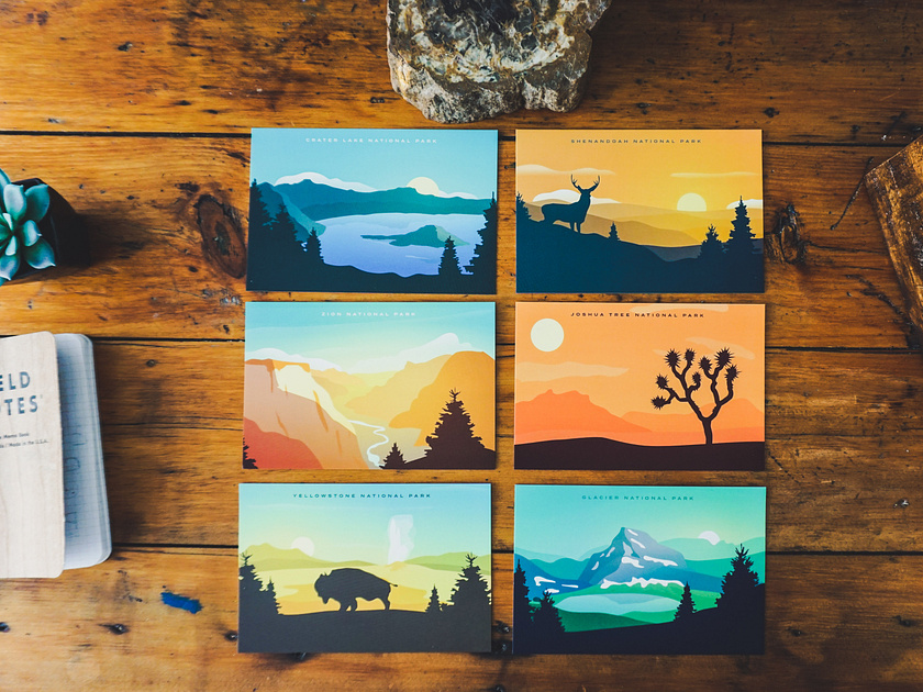 National Park Postcard Collection 3 By Alex Eiman On Dribbble