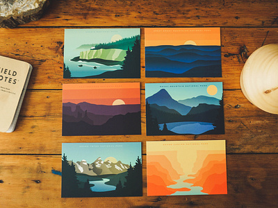 National Park Postcard Pack 1 by Alex Eiman on Dribbble