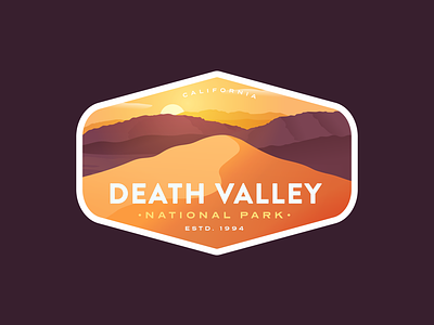 Death Valley National Park badge badge logo california mountains national parks sand dune vintage