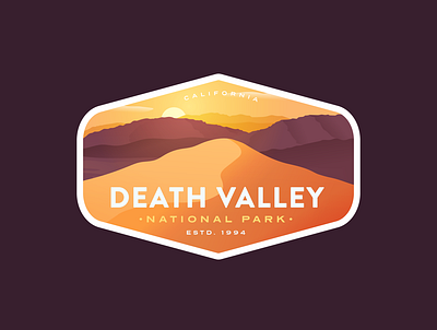 Death Valley National Park badge badge logo california mountains national parks sand dune vintage