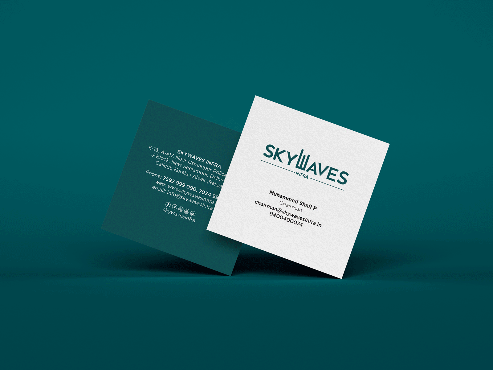 Sky Waves - Square Business Card