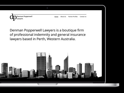 Denman Popperwell Lawyers black clean corporate lawyers minimalist one page white
