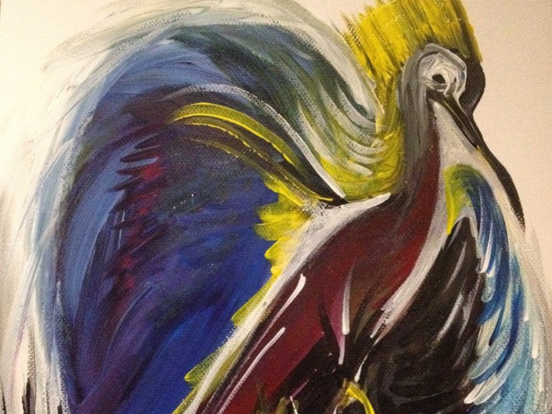 Painting - The bird colour bird painitng