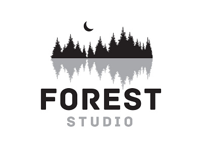 Forest Studio black design forest illustrator logo music nature perth studio white