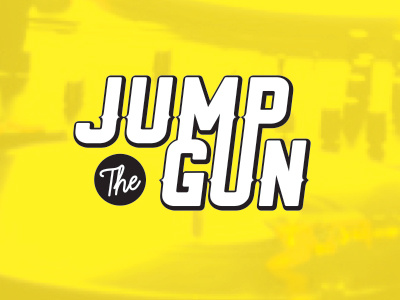 Jump The Gun Logo design illustrator typography black yellow logo producer music dj