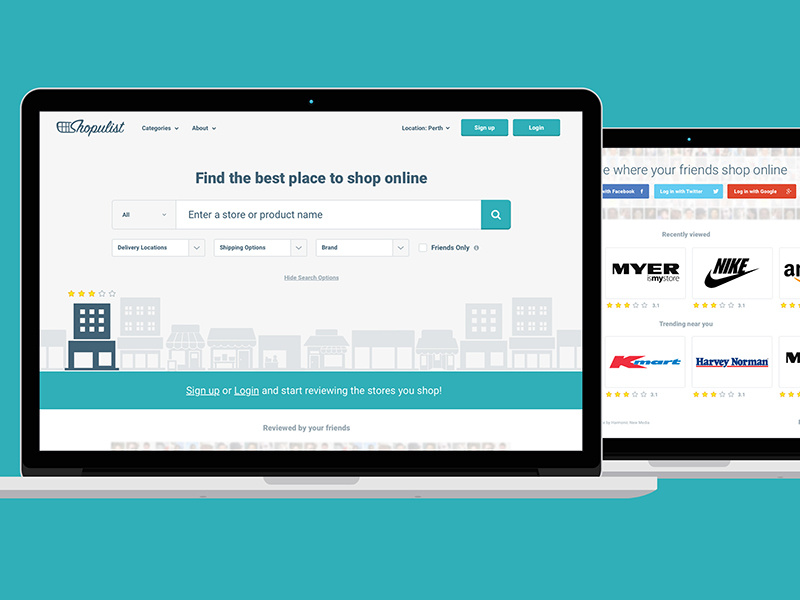Shopulist Website website design clean minimal blue sketch online shop