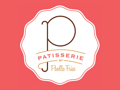 P Patisserie Logo chef cute design gold illustrator logo patisserie pink