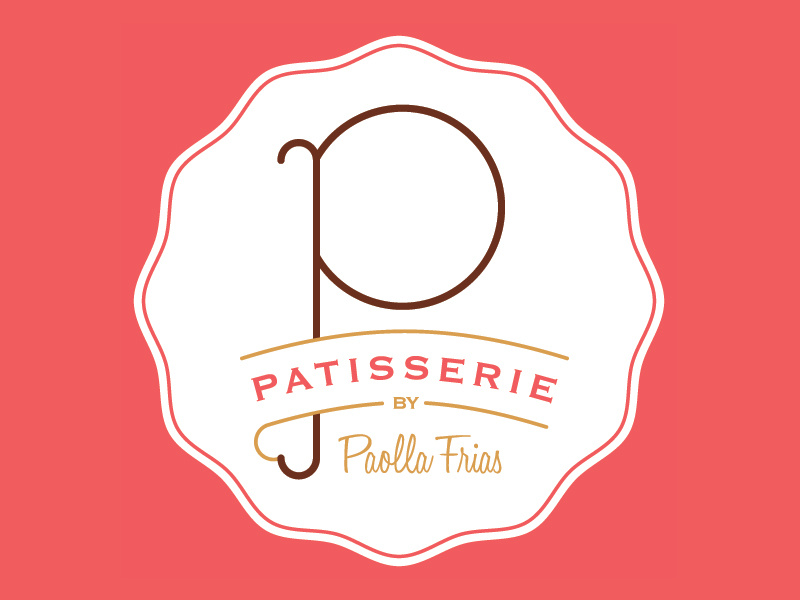 P Patisserie Logo illustrator design chef gold logo patisserie pink cute