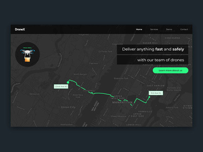 Drone delivery tracking system colors dark darkui design experience flat illustration ui user experience ux ux design uxd website