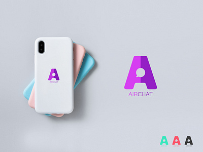 Airchat Logo abstract art branding color creative design illustration logo new typography vector