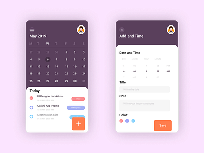 Calendar And Work Mobile App Design branding design designer figma mobile app ui uidesign