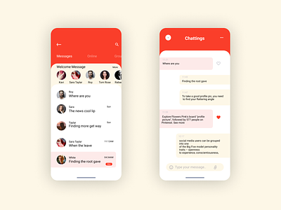 Message Chatting Mobile App Design branding design designer figma mobile app ui uidesign