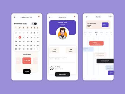 Hospital Doctor Appointment Mobile App Design branding design designer figma mobile app ui uidesign