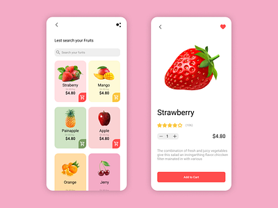 Online Fruit Oder App Design branding design designer figma mobile app ui uidesign ux