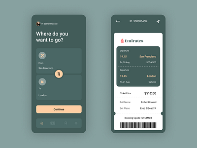 Airline Ticket Book App Design branding design designer figma mobile app ui uidesign ux