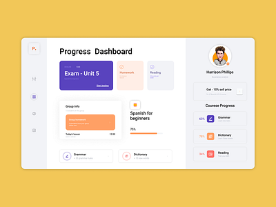 Progress Dashboard App Design branding dashboard design designer figma interaction ui uidesign ux uxdesign